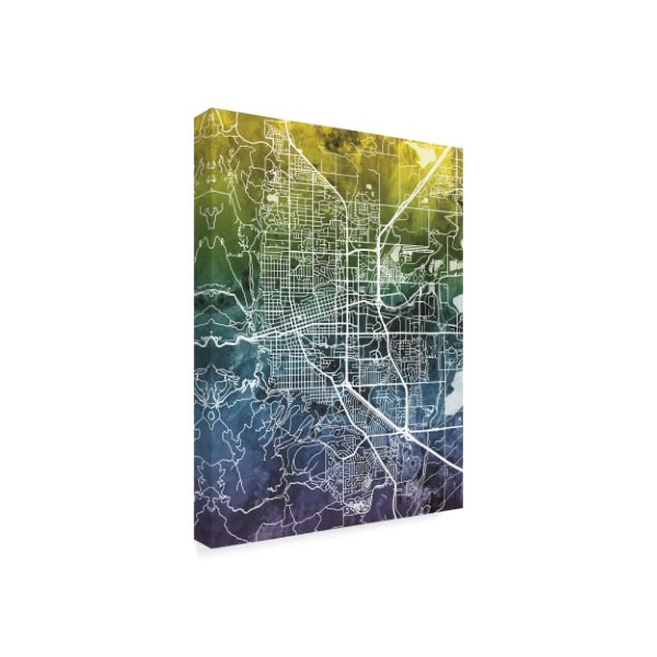 Michael Tompsett 'Boulder Colorado City Map Blue Yellow' Canvas Art,35x47